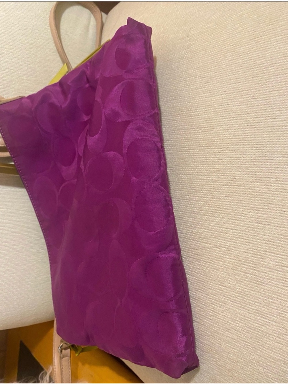 Coach Purple Crossbody with Pale Pink Trim and Yellow Accents EUC - Picture 5 of 10